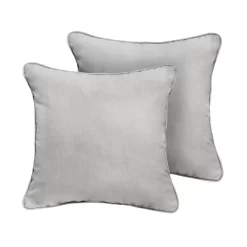 2pk Square Sunbrella Corded Indoor Outdoor Throw Pillows Gray -Outdoor Garden GUEST d1e31c63 bceb 48ad b4a4 8e3df162aa81