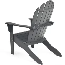 Costway Outdoor Adirondack Chair Solid Wood Durable Patio Garden Furniture GrayNaturalWhite -Outdoor Garden GUEST d24a00ab a946 48b8 bbba b09eb83308f1