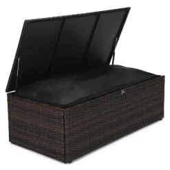 6pc Wicker Outdoor Conversation Set Royal Blue/Dark Brown - EDYO LIVING -Outdoor Garden GUEST d262ca2b 8dda 4c2a 9cb8 0350f233d1fa