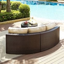Catalina 2pc Outdoor Wicker Sectional Set - Sand - Crosley -Outdoor Garden GUEST d2912708 0dd4 4bbe 9019 2b536cc3cc6b