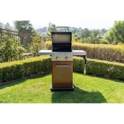 Permasteel 2-Burner Gas Grill With Foldable Side Tables -Outdoor Garden GUEST d2fdb6b7 bf83 4f46 b52f 6a4768c4d8c5