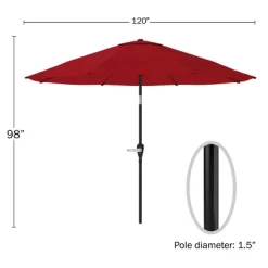 Nature Spring 10' Patio Umbrella - Red -Outdoor Garden GUEST d324ecf8 52cf 4acf 8b22 610df78060df