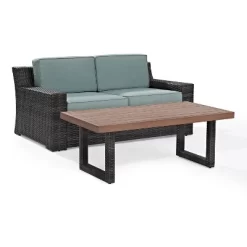 Beaufort 2pc Outdoor Wicker Chat Set - Mist - Crosley 11 Beaufort 2pc Outdoor Wicker Chat Set - Mist - Crosley -Outdoor Garden GUEST d32744bf 5881 437a 8d6d 3f65426ece01