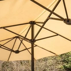 8pc Outdoor Dining Set With Metal Slat Top Table & Wrought Iron Chairs - Black/Beige - Captiva Designs -Outdoor Garden GUEST d391b7b7 81f0 4844 9629 053dc2e7d62a