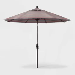 9' Aluminum Collar Tilt Crank Sunbrella Patio Umbrella - California Umbrella -Outdoor Garden GUEST d3cbf59b 94dd 4b1a 92c7 2af1738151d8
