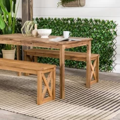 3pc Acacia Wood X Design Outdoor Patio Dining Set - Brown - Saracina Home 13 3pc Acacia Wood X Design Outdoor Patio Dining Set - Brown - Saracina Home -Outdoor Garden GUEST d443785c 83db 4334 bf12 a97492ae3d88