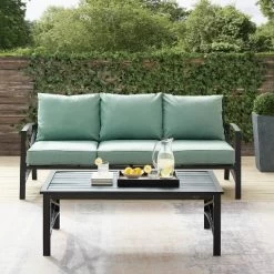 Kaplan 2pc Outdoor Sofa Set - Mist - Crosley -Outdoor Garden GUEST d4e7cc4f 8d4c 4bdb bd8e 085ece4a35dd
