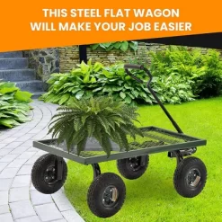 Juggernaut Carts GW3820-GR Heavy Duty Steel Frame 1000 Pound Load Capacity Outdoor Utility Garden Wagon With Pneumatic Tires, Green Finish 6 Juggernaut Carts GW3820-GR Heavy Duty Steel Frame 1000 Pound Load Capacity Outdoor Utility Garden Wagon With Pneumatic Tires, Green Finish -Outdoor Garden GUEST d5b31d2a ec07 4804 a916 015ff91a3474