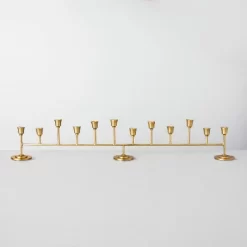 Antiqued Metal Taper Candelabra Brass Finish - Hearth & Hand™ With Magnolia -Outdoor Garden GUEST d62a3121 0a9e 4351 ac83 c05923aa585d