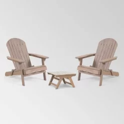 Malibu 3pc Acacia Wood Chat Set - Gray - Christopher Knight Home