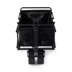 Seina Heavy Duty Steel Collapsible Folding Outdoor Portable Utility Cart Wagon With All Terrain Plastic Wheels And 150 Pound Capacity, Blue/Gray