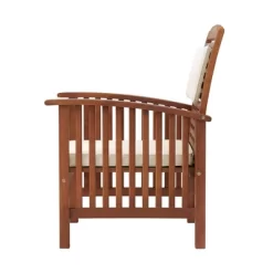 Lyndon 3pc Eucalyptus Wood Outdoor Set With Cushions - Light Brown - Alaterre Furniture -Outdoor Garden GUEST d886494c ca86 46f6 8b3f b2f89727fcbb