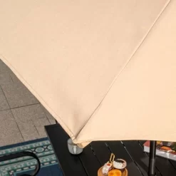 8pc Outdoor Dining Set With Metal Slat Top Table & Wrought Iron Chairs - Black/Beige - Captiva Designs -Outdoor Garden GUEST d8a33ea7 8797 477b 9298 4b44e452876c