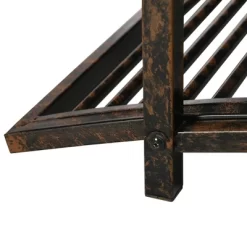 Outsunny 3.4FT Metal Arch Zen Garden Bridge With Safety Siderails, Decorative Footbridge, Delicate Floral Scrollwork For Stream, Fish Pond, Brown -Outdoor Garden GUEST d8c542c0 d6c0 47c9 a0ca 9eb10a5bfcf4