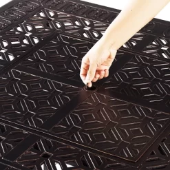 5pc Outdoor Dining Set With 42" Aluminum Square Medallion Design Fire Table & Deep Seating Swivel Rocking Chairs - Oakland Living -Outdoor Garden GUEST d93a31b8 e134 4fc0 b32c 97e452060f2e