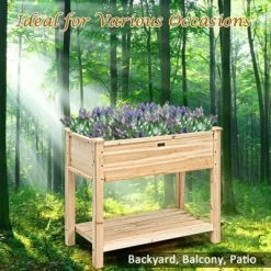 Tangkula Raised Garden Bed Elevated Wood Planter Box Stand For Vegetable Flower -Outdoor Garden GUEST d9bb9595 2bc6 4775 8efa 37e1f170370d