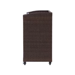 Teamson Home 39.5" Veronica Rolling Outdoor PE Rattan Bar Cart With Storage, Brown -Outdoor Garden GUEST d9d343d8 b055 45c1 a5c5 208ad0ab44a7
