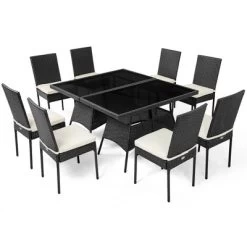 Costway 10PCS Patio Rattan Dining Set Cushioned Chair Table With Glass Top Garden Furniture 12 Costway 10PCS Patio Rattan Dining Set Cushioned Chair Table With Glass Top Garden Furniture -Outdoor Garden GUEST d9fbff45 d2cd 49f9 a0ab ab13dda3e0c5