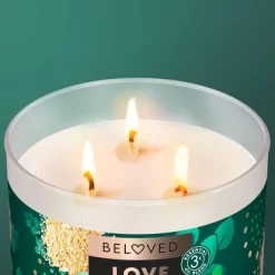 Beloved Love & Calm Moringa, Eucalyptus & Oat 3-Wick Vegan Candle - 15oz -Outdoor Garden GUEST da2bdccf fc3f 486d 9803 ae9f8ea155cf