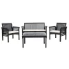 Carson 4pc Outdoor Set - Black/White - Safavieh