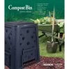 Redmon 65 Gallon Capacity Compost Bin With Snapping Lift Off Lid, 4 Door Access, And Multiple Vent Holes, For Home Gardens And Landscaping, Black