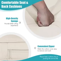 Tangkula Outdoor Porch Swing Bench, Patio Wicker Hanging Swing With Rustproof Chains & Comfortable Cushions Off White/Turquoise/Red/Black 20 Tangkula Outdoor Porch Swing Bench, Patio Wicker Hanging Swing With Rustproof Chains & Comfortable Cushions Off White/Turquoise/Red/Black -Outdoor Garden GUEST db8eab7b ef34 4cc3 81c9 bef9999bda7f