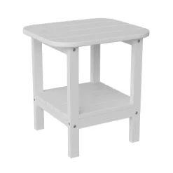 Flash Furniture Newport HDPE 2-Tier Adirondack Side Table - All-Weather - Indoor/Outdoor -Outdoor Garden GUEST db9256cf dd98 4a32 a4ba ac0c56d706c3
