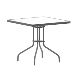 Emma And Oliver 31.5" Square Tempered Glass Metal Table With Smooth Ripple Design Top 20 Emma And Oliver 31.5" Square Tempered Glass Metal Table With Smooth Ripple Design Top -Outdoor Garden GUEST db995c4a d71b 4db8 a317 4a2289bc92df