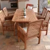 7pc Acacia Wood Patio Dining Set With Cushions - Saracina Home