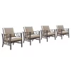 4pk Aluminum Outdoor Deep Seating Club Chairs With Polyester Cushions - Antique Copper/Tan - Oakland Living