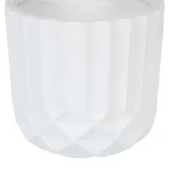 LuxenHome 14.7 In. Round Modern White MgO Planter -Outdoor Garden GUEST dbede0c1 2a27 43dc aef2 2056ef3292c2
