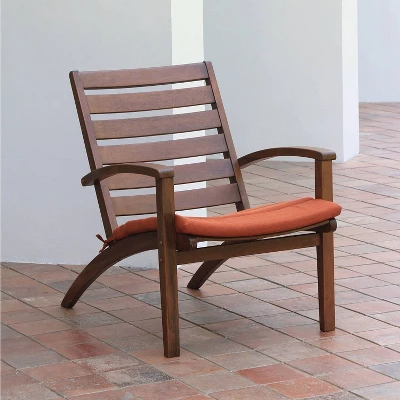 Westlake 3pc Wood Patio Chat Set With Cushion - Red Brick - Cambridge Casual 2 Westlake 3pc Wood Patio Chat Set With Cushion - Red Brick - Cambridge Casual - Image 2