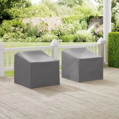 Crosley 2pc Furniture Cover Set, Two Chairs, Gray 1 Crosley 2pc Furniture Cover Set, Two Chairs, Gray