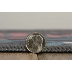 Melling Washable Outdoor Rug Navy/Gold - Linon -Outdoor Garden GUEST dd916278 ba6d 4186 8751 1a445981e0cb