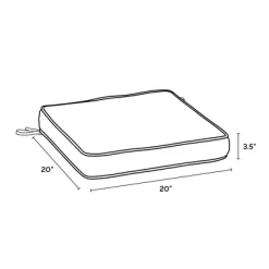 20" X 20" ProFoam Outdoor Dining Seat Cushion Cabana Blue - Arden Selections -Outdoor Garden GUEST de1677ff d46d 45c0 99de e79ba255014e