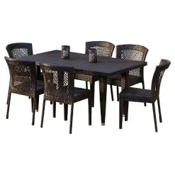 Dusk 7pc Wicker Dining Set - Multi-brown - Christopher Knight Home