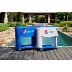 Permasteel 80qt Pepsi Oval Sporty Outdoor Cooler Cart -Outdoor Garden GUEST df2f5a5f 1998 4e7c 963b c6f1e0a15041