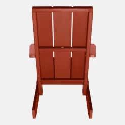 Italica 4pc Outdoor Set With Modern Adirondack Chairs, Double Wider Adirondack Chair & Side Table - Rustick Red - Highwood -Outdoor Garden GUEST df67e5f4 a8d4 491a 914c aa4aa54ebd37