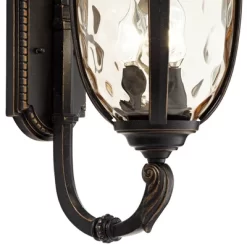 John Timberland Bellagio Vintage Rustic Outdoor Wall Light Fixture Veranda Bronze Upbridge 21" Hammered Glass Sconce For Post Exterior Barn Deck House -Outdoor Garden GUEST e0254bcc b889 4f41 89c7 380a9db0fc98