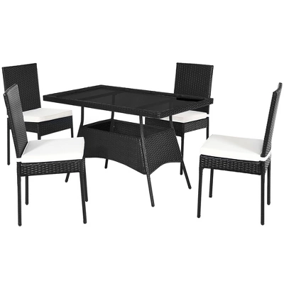 Costway 10PCS Patio Rattan Dining Set Cushioned Chair Table With Glass Top Garden Furniture 7 Costway 10PCS Patio Rattan Dining Set Cushioned Chair Table With Glass Top Garden Furniture - Image 7