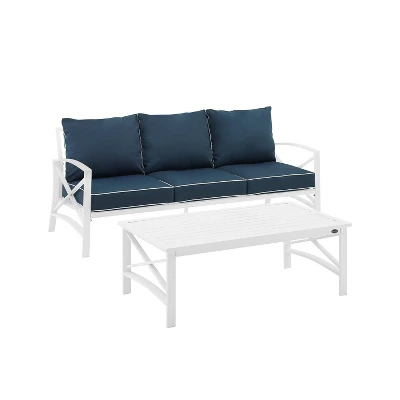 Kaplan 2pc Outdoor Sofa Set - Navy - Crosley 5 Kaplan 2pc Outdoor Sofa Set - Navy - Crosley - Image 5