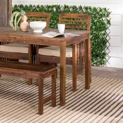 Ravenscroft 4pc Acacia Wood Patio Dining Set - Saracina Home -Outdoor Garden GUEST e101c323 d528 4c44 add8 ef39ff566203