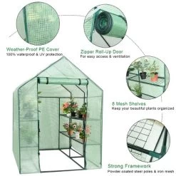 Costway Portable Mini Walk In Outdoor 2 Tier 8 Shelves Greenhouse -Outdoor Garden GUEST e27f3be7 9433 435c 8385 4942e96f7001