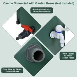 Costway 100 Gallon Portable Rain Barrel Water Collector Collapsible Tank W/Spigot Filter -Outdoor Garden GUEST e336450c 67e2 4a13 8df8 b1002988062a