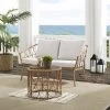 Juniper 2pc Outdoor Wicker Conversation Set With Loveseat & Coffee Table - Cream/Natural - Crosley