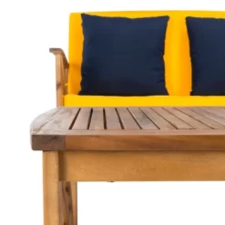 4pc Fontana Outdoor Set Teak Look/Yellow - Safavieh -Outdoor Garden GUEST e39dfada a29d 44e4 a9e9 bc88e3dd2d07