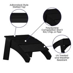 Emma And Oliver Indoor/Outdoor Poly Resin Adirondack Style Ottoman