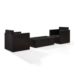 Palm Harbor 3pc Outdoor Wicker Seating Set - Sand - Crosley -Outdoor Garden GUEST e4e7d42d 117b 49dc 9d88 070be9281ab8