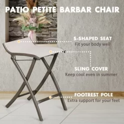 Aoodor Outdoor Furniture 2 Piece Bar High Patio Chairs - Brown -Outdoor Garden GUEST e5526d77 0cbe 4179 a7ae 06c0665826af