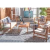 Montez 4pc Living Set With Accent Pillows - Natural/Beige/Navy - Safavieh